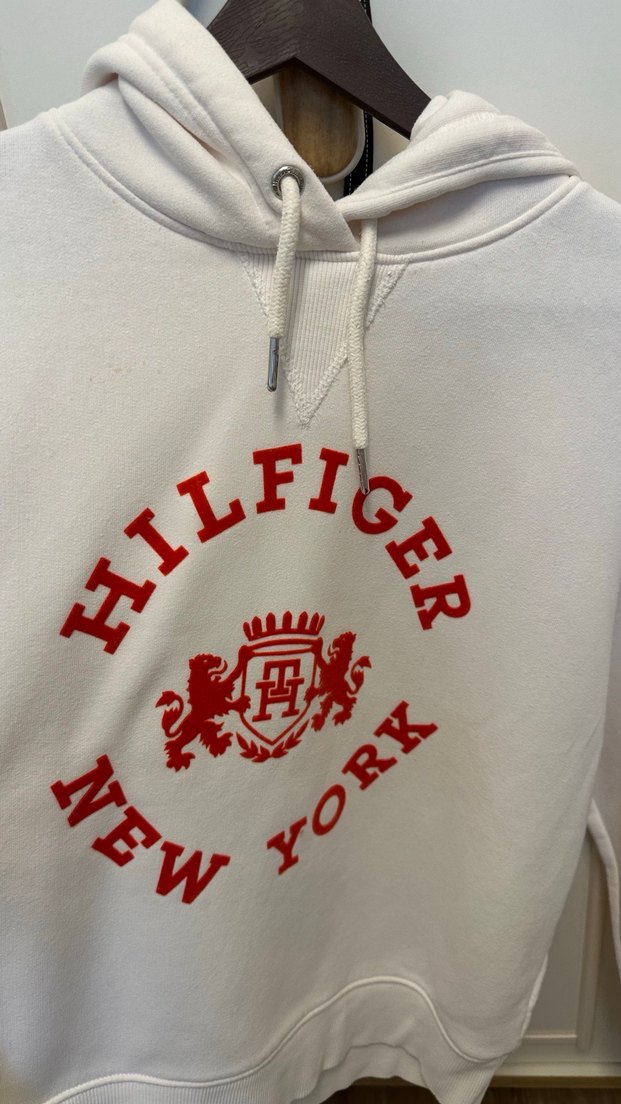 Beyaz Kapüşonlu Hilfiger Sweatshirt - Görsel 2