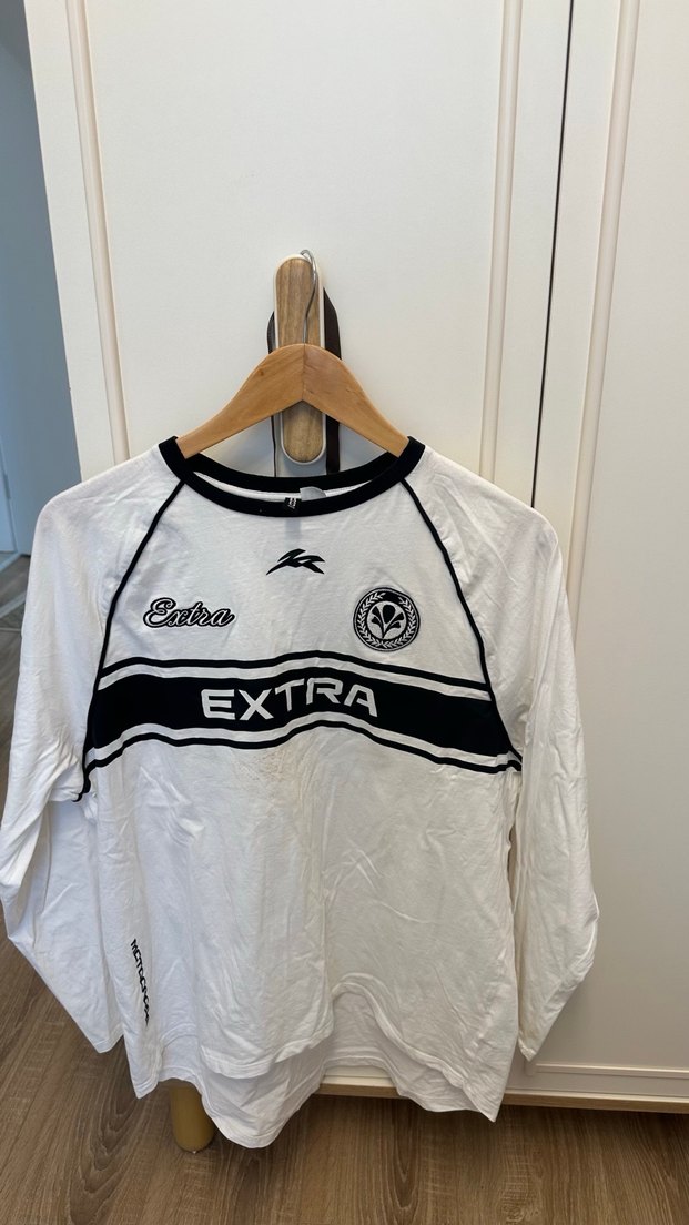 Beyaz Mini Fitli spor salaş tişört - Görsel 2