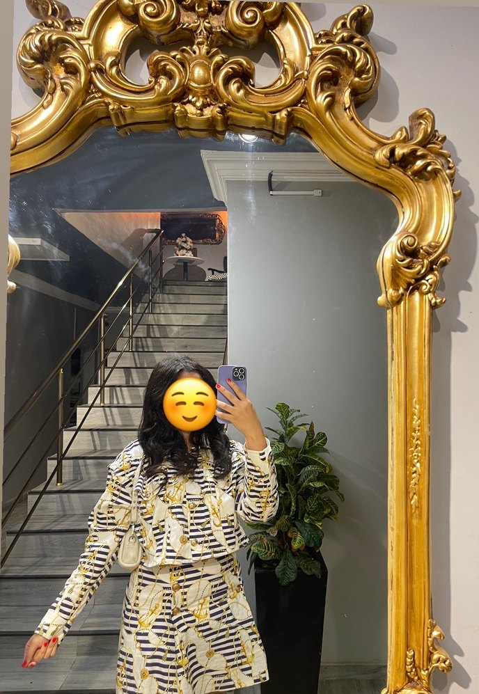 Sarı Batik Desenli Kadın blazer ceket - Görsel 2