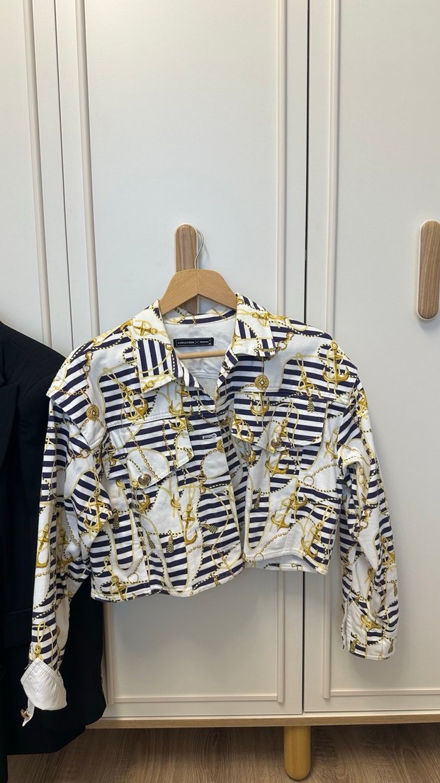 Sarı Batik Desenli Kadın blazer ceket - Görsel 3