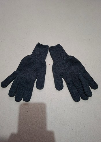 Gri Örgü Yün Kadın Eldiven - Görsel 2