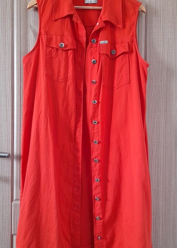 Kırmızı Kolsuz Midi Elbise - Görsel 2