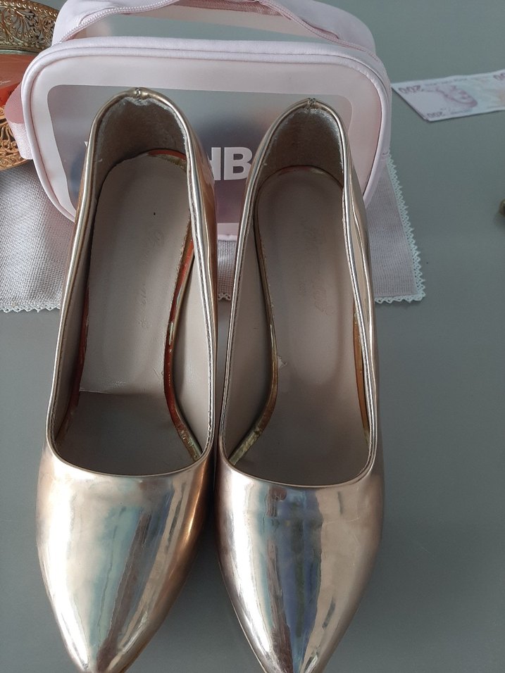 bal rengi Parlak Topuklu Kadın Stiletto - Görsel 3