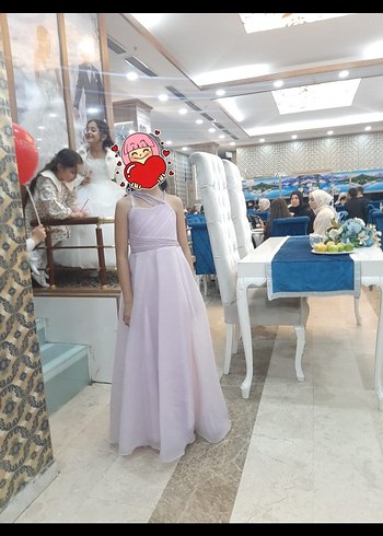 Pembe Straplez Çocuk Abiye Elbise - Görsel 3