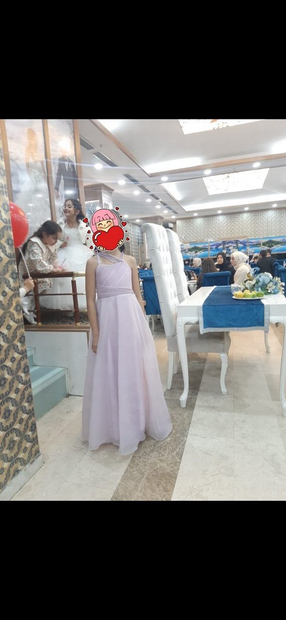 Pembe Straplez Çocuk Abiye Elbise - Görsel 3