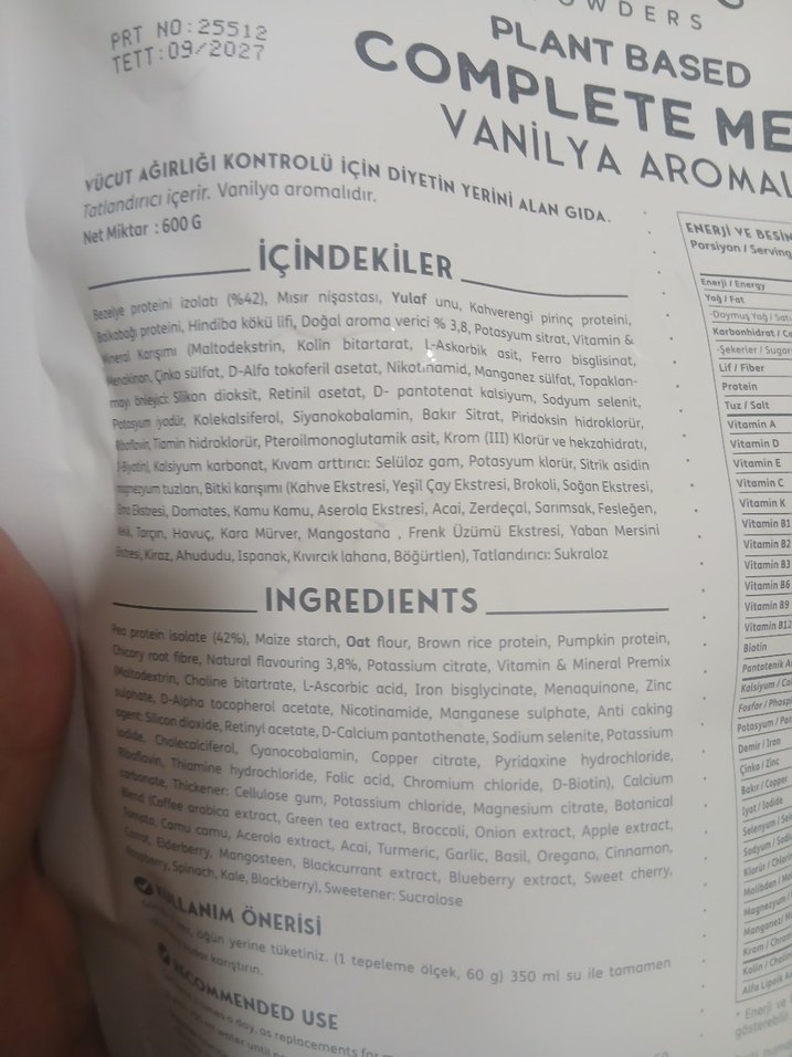 Clean Plant Based Vanilyalı Protein Tozu - Görsel 2