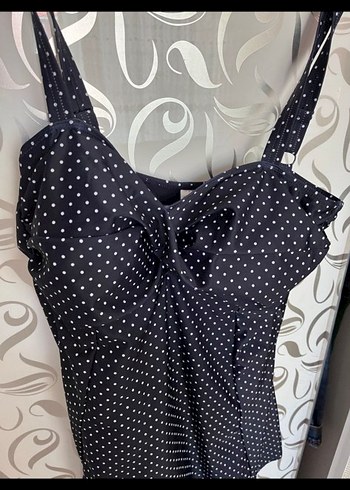 44 Beden Siyah Puantiyeli Mini Hamile