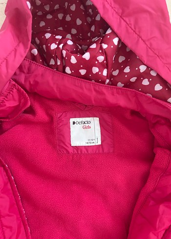 Kız Çocuk Parlak Pembe Fermuarlı Mont - Görsel 3