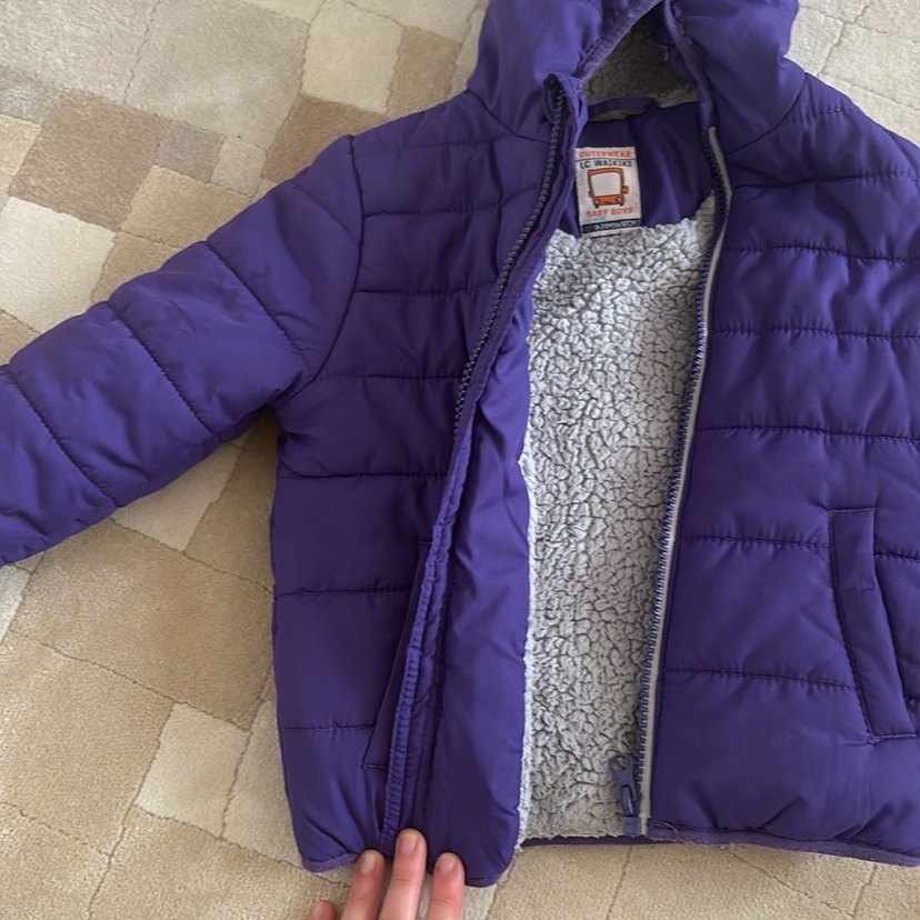 Erkek Çocuk Kapüşonlu Mor Mont - Görsel 2