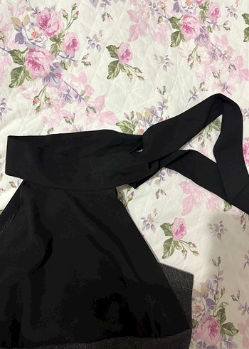 Gri Drapeli Askılı Midi Elbise - Görsel 4