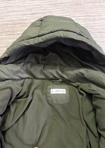 Yeşil Kapüşonlu mango kız çocuk Kışlık Mont - Görsel 6