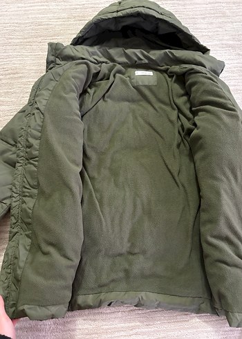 Yeşil Kapüşonlu mango kız çocuk Kışlık Mont - Görsel 3