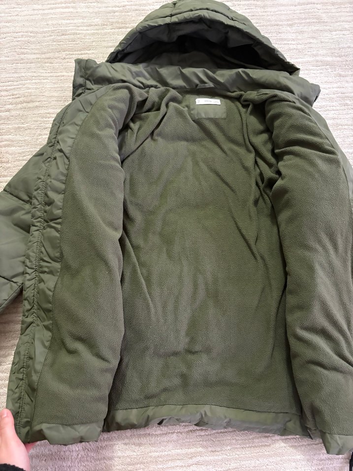 Yeşil Kapüşonlu mango kız çocuk Kışlık Mont - Görsel 3