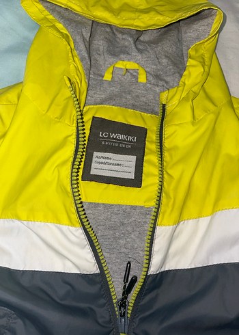 Sarı Gri Fermuarlı Erkek Çocuk yağmurluk - Görsel 2