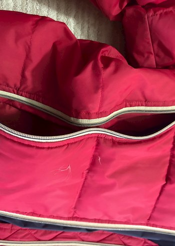 Kırmızı Fermuarlı Kadın Kışlık Mont - Görsel 7