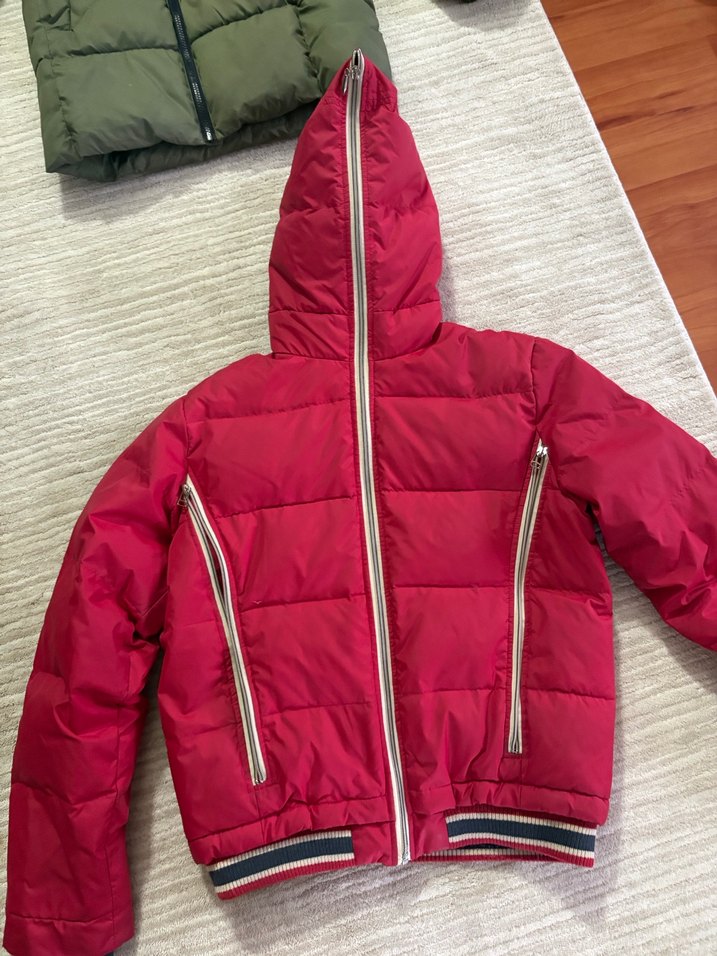 Kırmızı Fermuarlı Kadın Kışlık Mont - Görsel 2