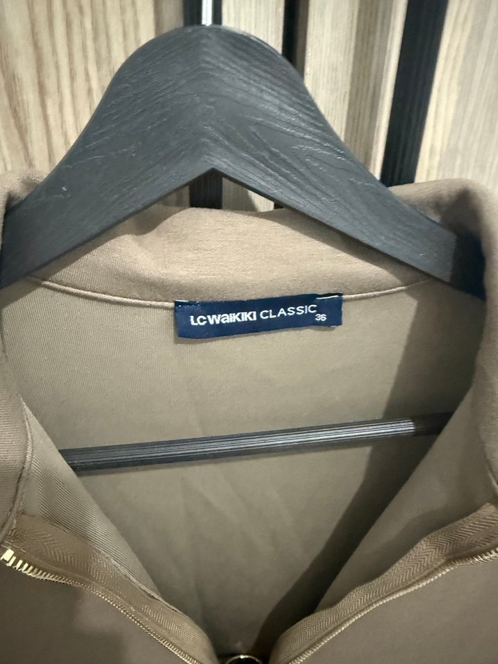 Bej V Yakalı Midi Elbise LCW - Görsel 4