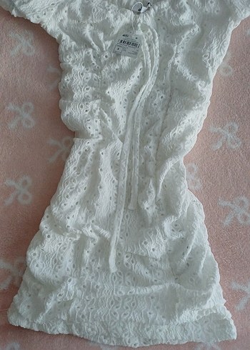 Nakışlı Beyaz Bohem Kadın Elbise - Görsel 2