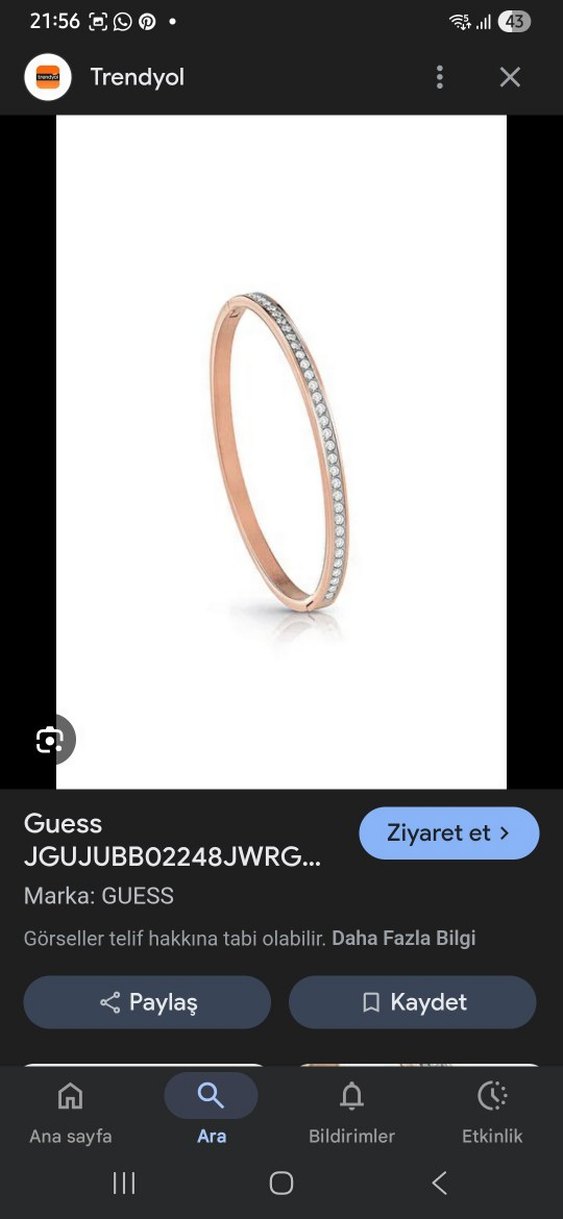 GUESS Kadın rose gold Renkli Taşlı Bileklik - Görsel 4