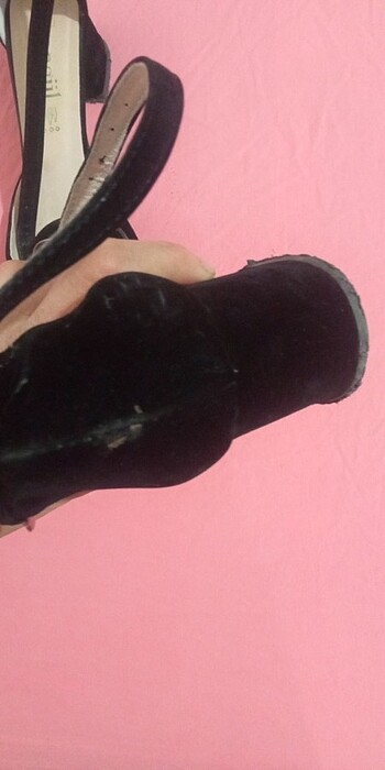 38 Beden siyah Renk Kadın kısa topuklu süet ayakkabı 