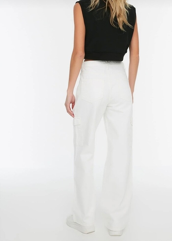Trendyolmilla Beyaz Kargo Pantolon - Görsel 3