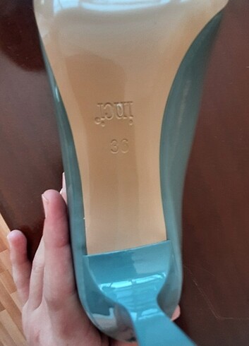 36 Beden yeşil Renk İnci su yeşili 7cm topuklu