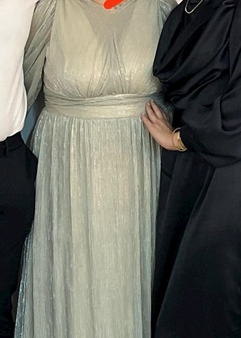 Diğer Bej Drapeli Uzun Abiye Elbise