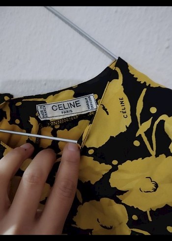 ORİJİNAL VİNTAGE CELİNE MARKA İPEK GÖMLEK-ETEK TAKIM - Görsel 5