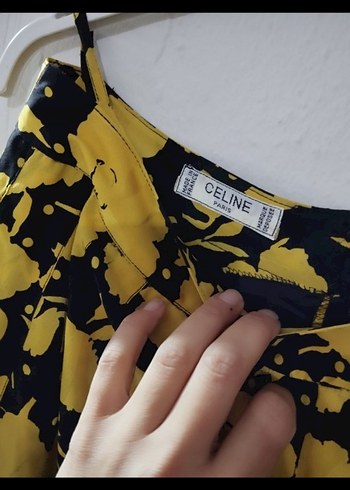 ORİJİNAL VİNTAGE CELİNE MARKA İPEK GÖMLEK-ETEK TAKIM - Görsel 3