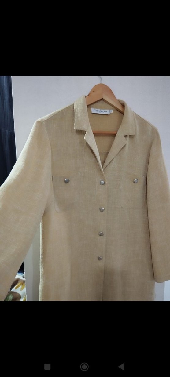 GREGORY PAT -FRANSIZ Bej Düğmeli Kadın Gömlek-Ceket - Görsel 2