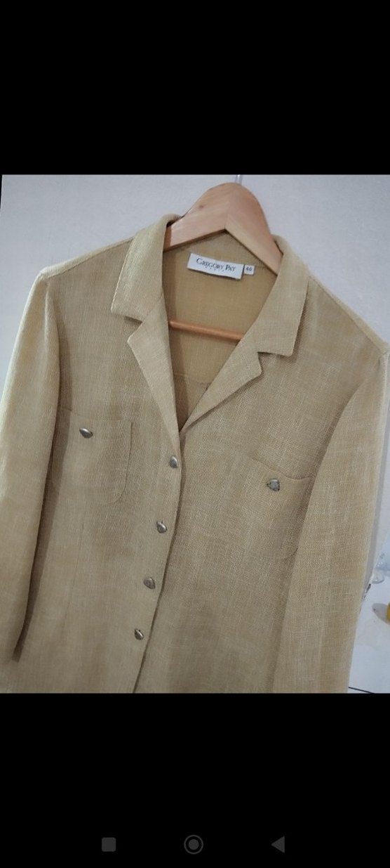 GREGORY PAT -FRANSIZ Bej Düğmeli Kadın Gömlek-Ceket - Görsel 3