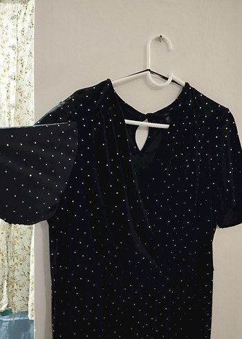 Siyah Taşlı V Yakalı Tulum - Görsel 5