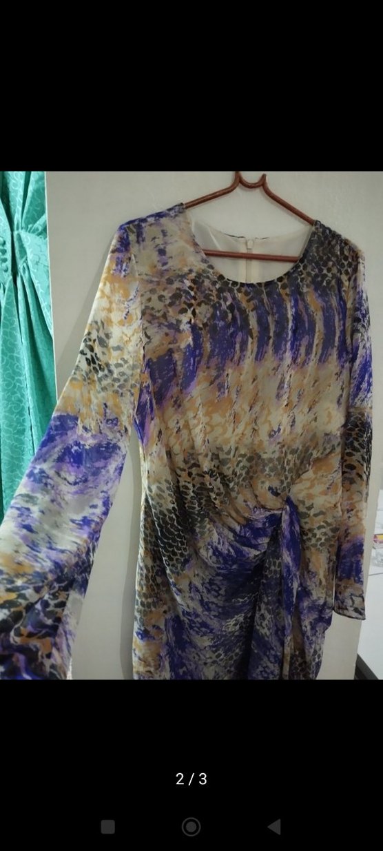 UZUN KOLLU VİNTAGE ELBİSE - Görsel 2