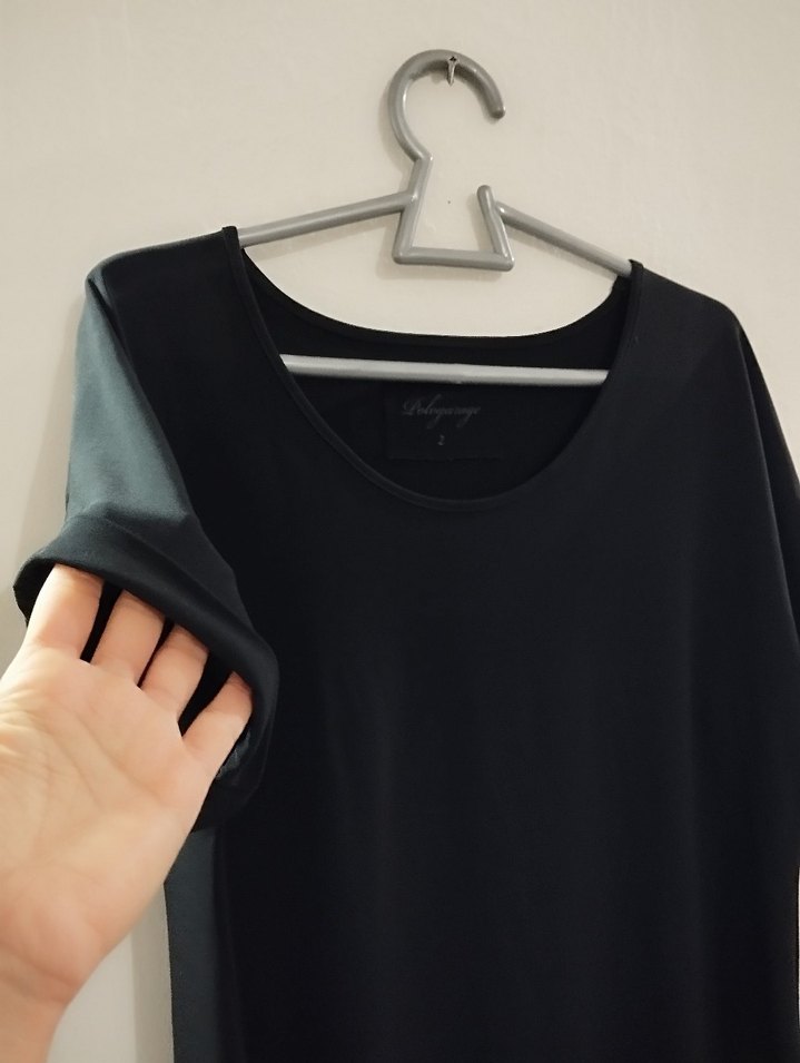 POLO GARAGE Siyah Salaş Midi Elbise - Görsel 3