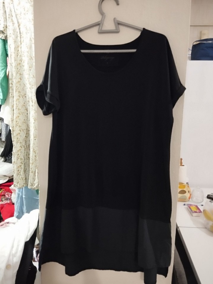 POLO GARAGE Siyah Salaş Midi Elbise - Görsel 2