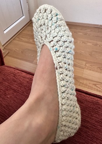 Örgü Kadın Ev patiği - Görsel 3