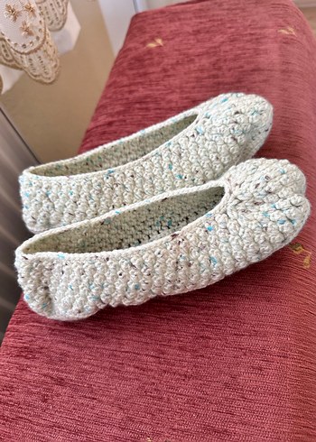 Örgü Kadın Ev patiği - Görsel 2