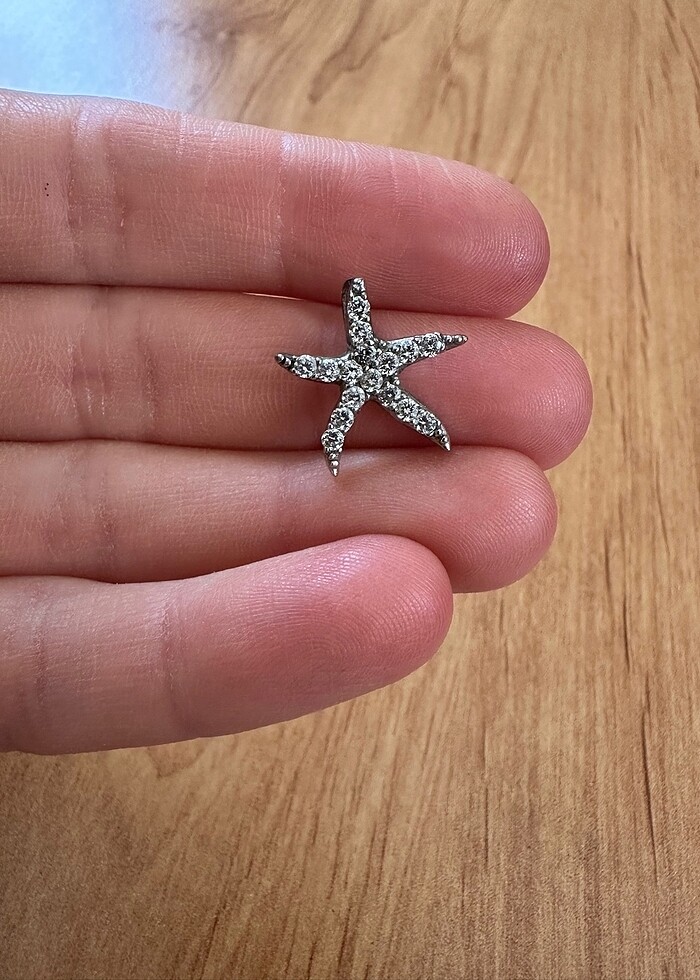 Yıldız gümüş kolye ucu - Görsel 2