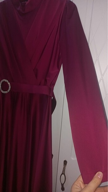 Uzun zaten elbise rengi Fuşya - Görsel 6