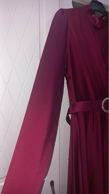 Uzun zaten elbise rengi Fuşya - Görsel 5