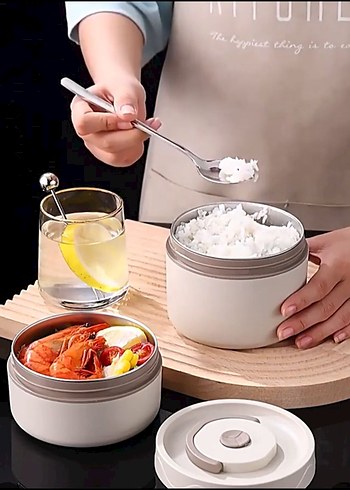 Beden 4 lü sızdırmaz contalı yemek termosu, Çift katmanlı