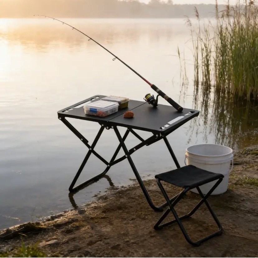 Siyah Katlanabilir Kamp, Piknik veya
Balıkçı Masası - Görsel 4