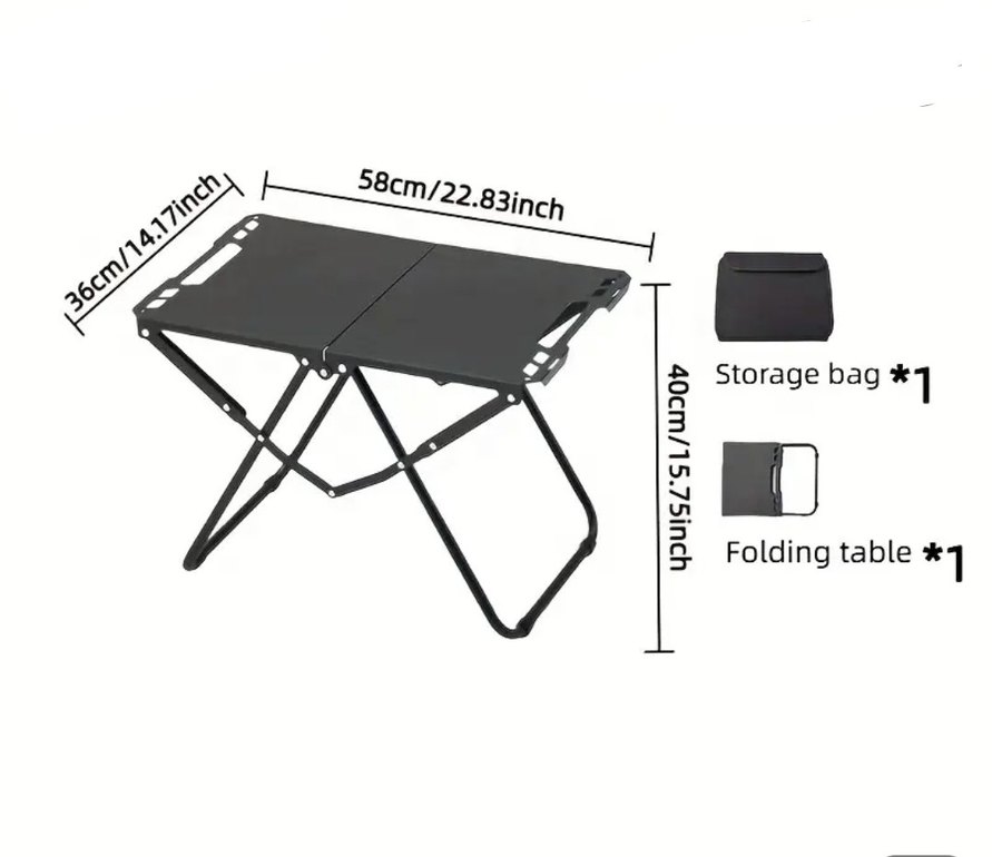 Siyah Katlanabilir Kamp, Piknik veya Balıkçı Masası
36x58 cm - Görsel 2