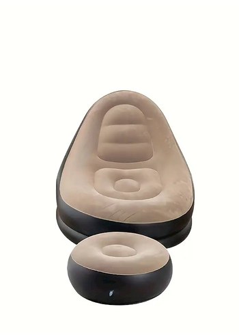 Şişme Koltuk seti ve Ayak Taburesi 2 Parça Set, Peluş yüzeyli - Görsel 9