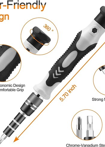 Çok Fonksiyonlu Siyah Tornavida Seti - Görsel 5