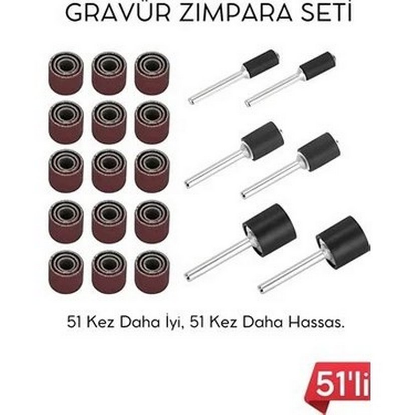 51 li set yüzük Zımpara seti  Dremel vb. için - Görsel 3