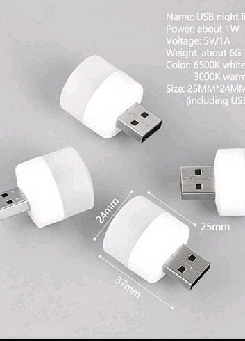 Diğer (5 adet )usb bağlantı ile çalışan 1 w enerji tüketen mini led la