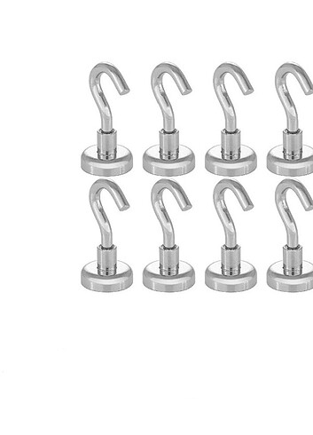 8 adet Çengelli 12 mm Neodyum mıknatıs