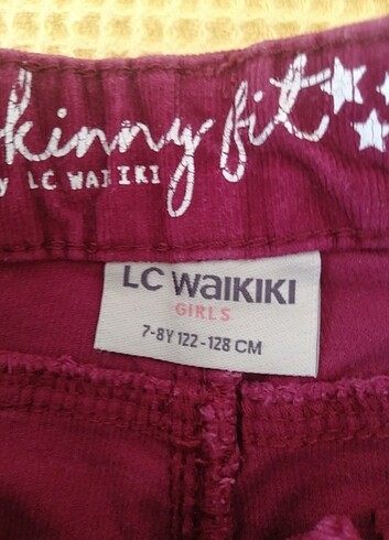LC Waikiki Bordo Kadife Pantolon 7-8 yaş
