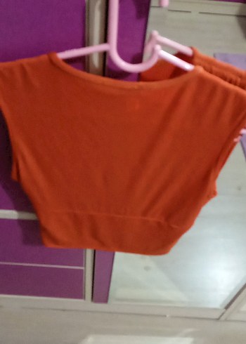 V Yakalı Drapeli Pudra Bluz - Görsel 2